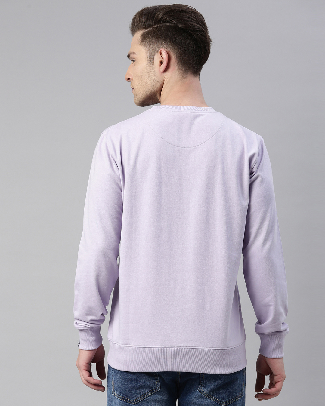 Shop Men's Purple Printed  Full Sleeve Sweatshirt-Back