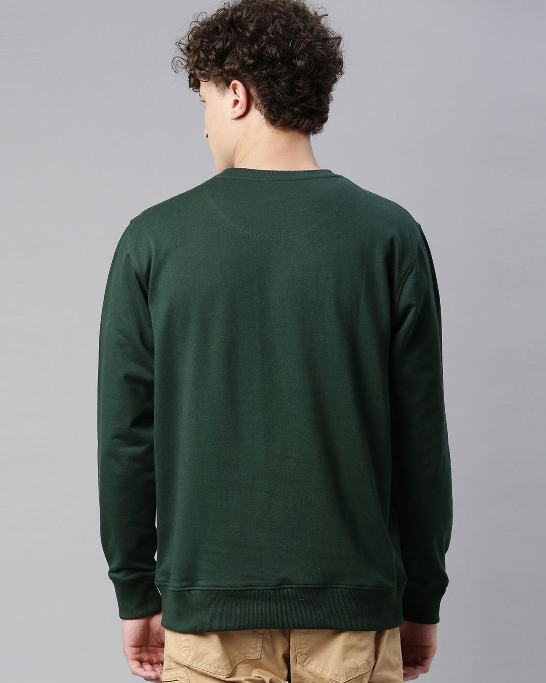 Shop Men's Green Printed  Full Sleeve Sweatshirt-Back