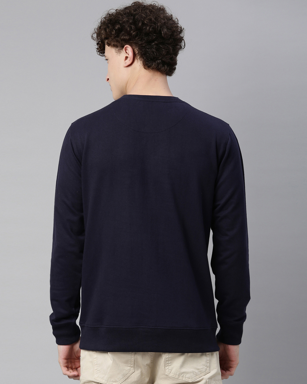 Shop Men's Blue Printed  Full Sleeve Sweatshirt-Back