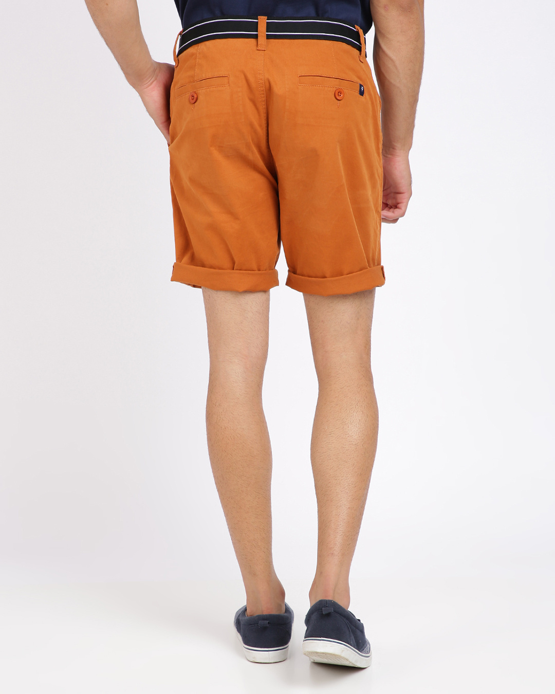 Shop Solid Shorts With Drawcord Fastening-Back
