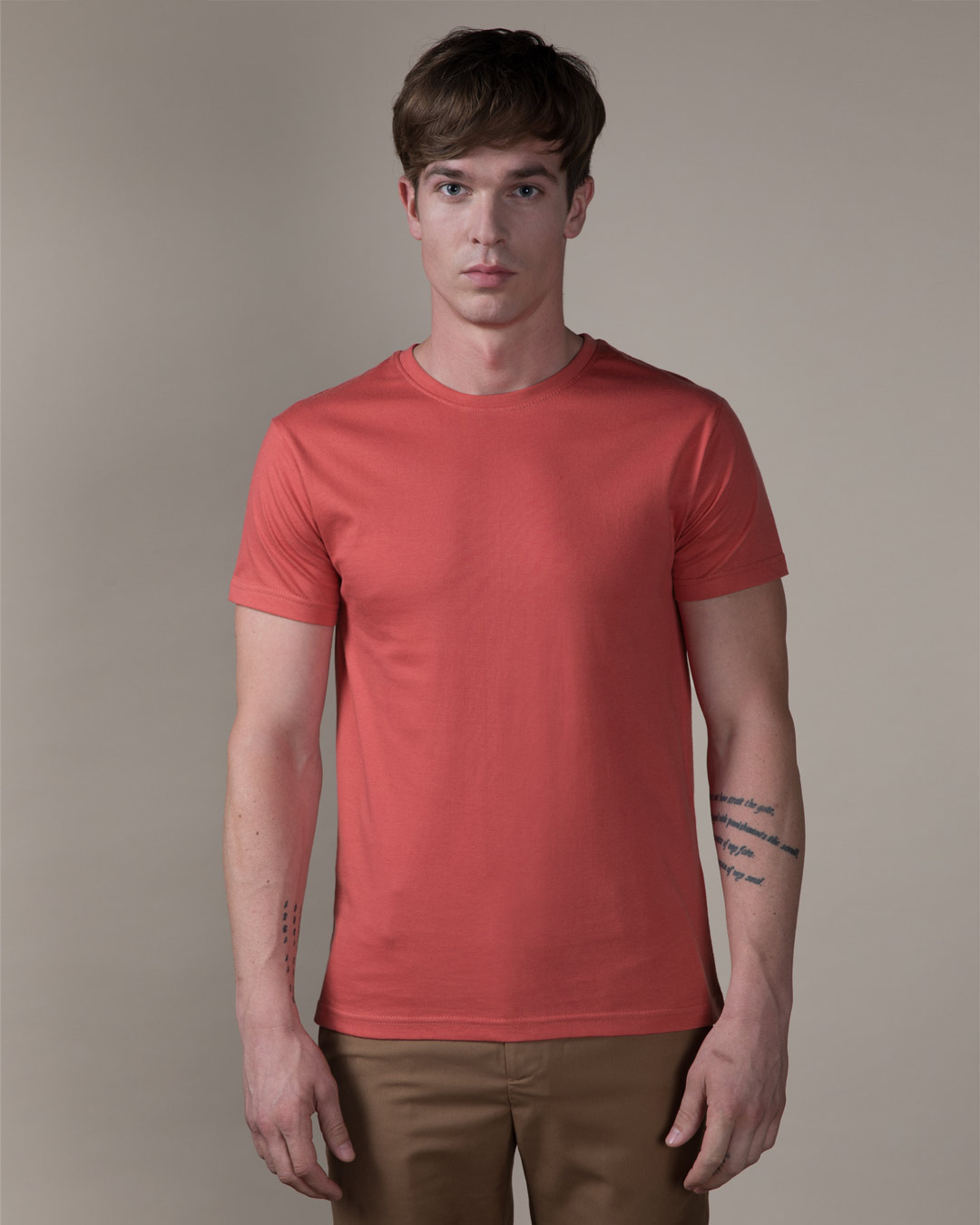 Shop Brick Red Half Sleeve T-Shirt-Back