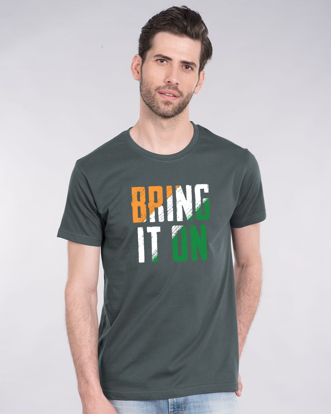 Shop Bring It On Tricolor Half Sleeve T-Shirt-Back