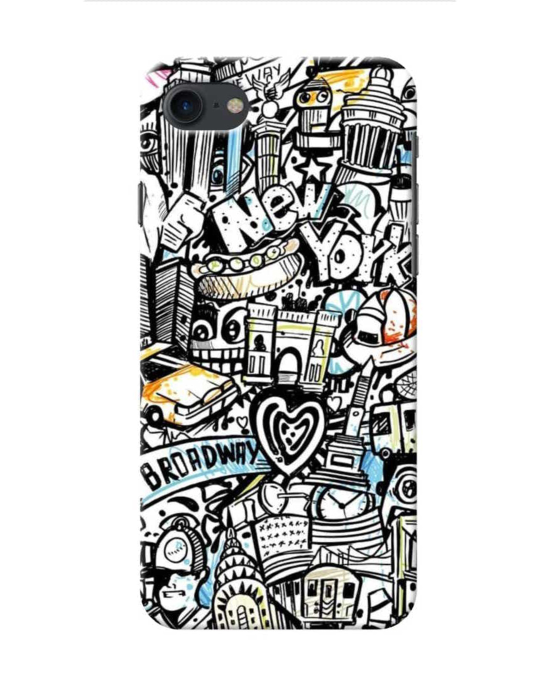 Shop Broadway Abstract Printed Designer Hard Cover For iPhone SE 2020 (Impact Resistant, Matte Finish)-Front