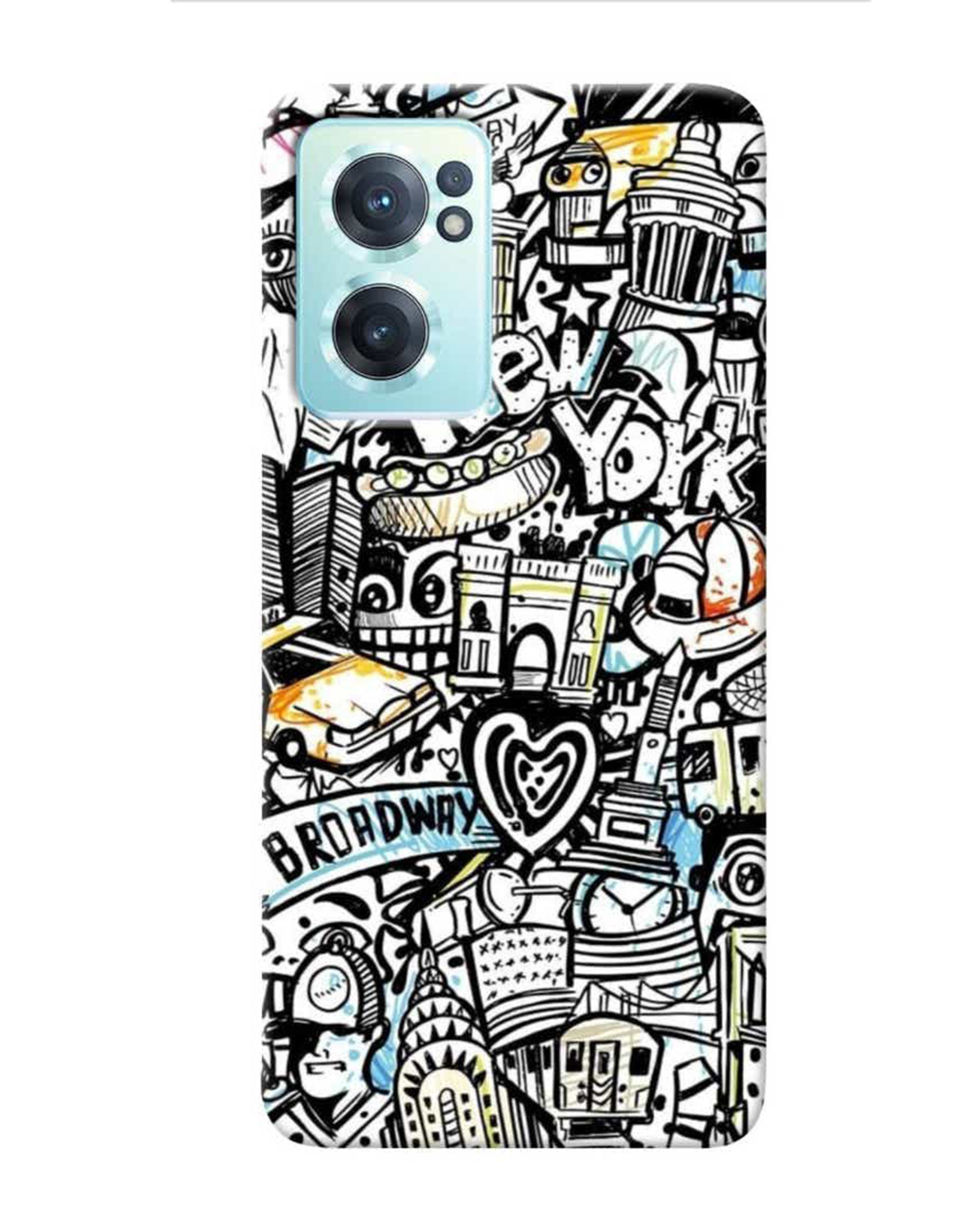 Shop Broadway Abstract Printed Designer Hard Cover For OnePlus Nord CE2 (Impact Resistant, Matte Finish)-Front
