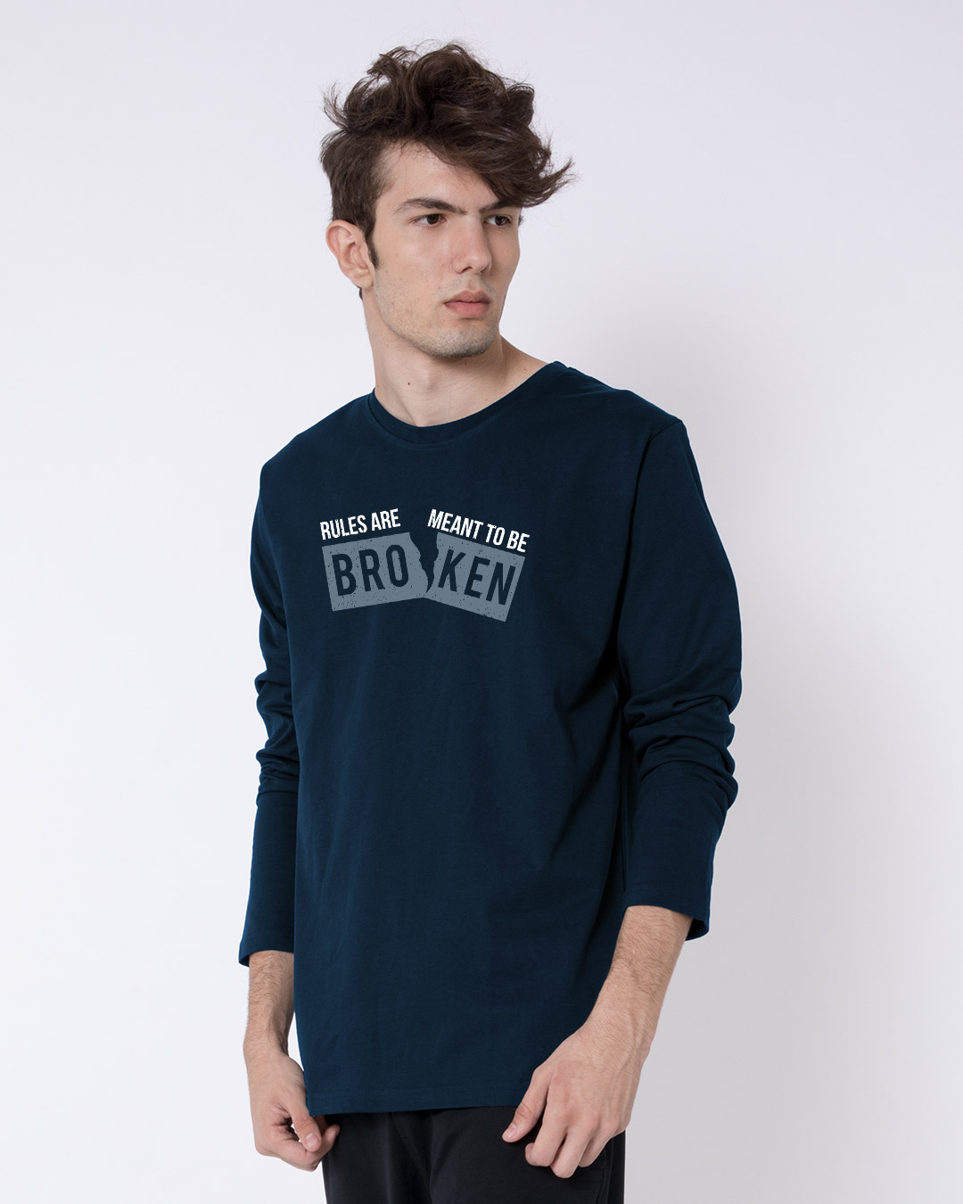 Shop Broken Rules Full Sleeve T-Shirt-Back