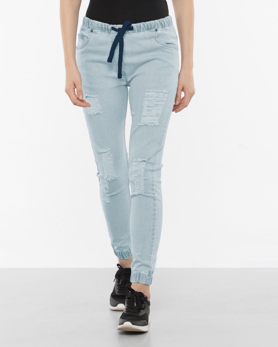 ripped jean joggers womens