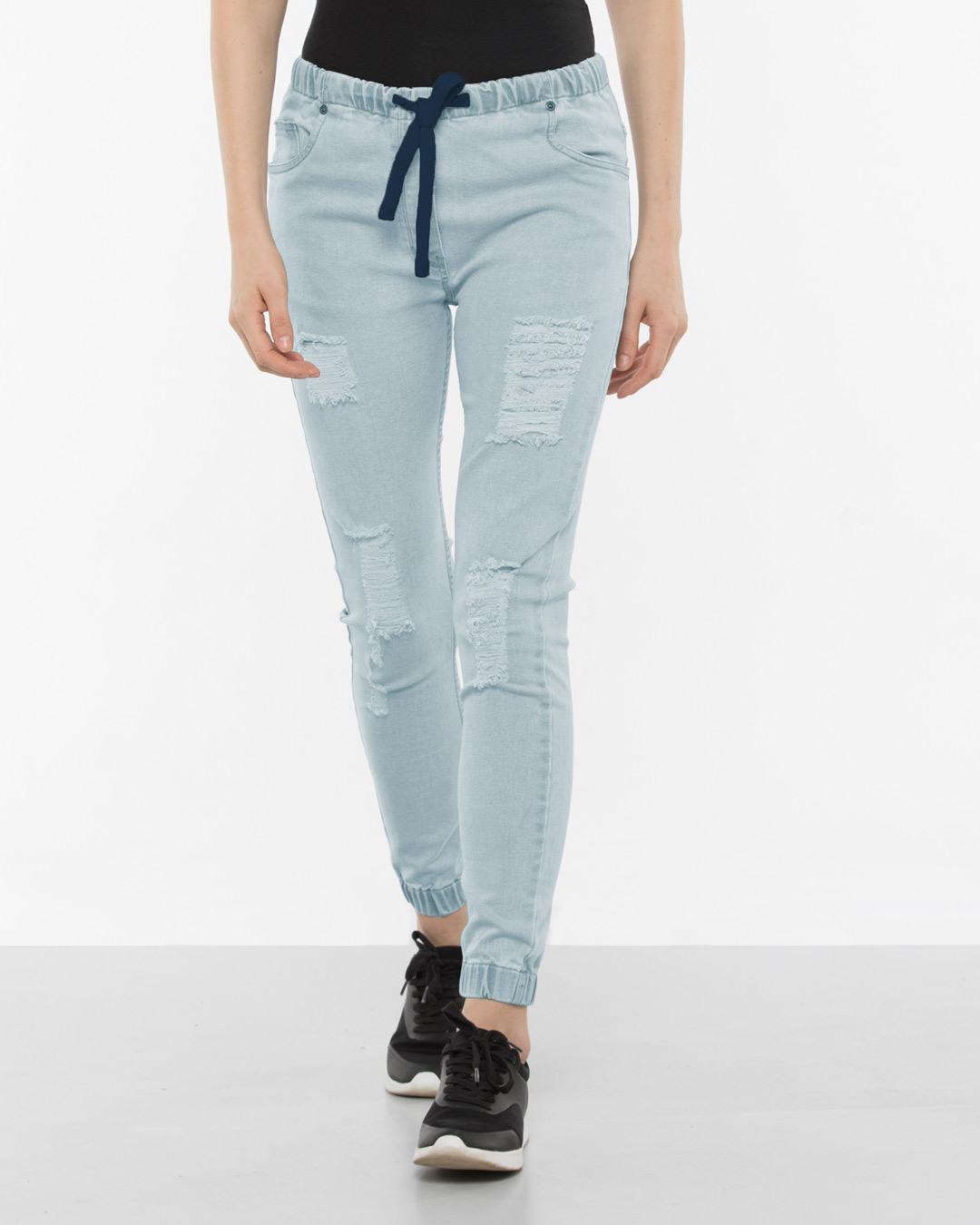 ripped denim joggers womens