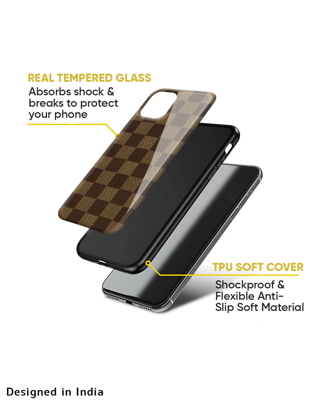 Buy Brown Block Premium Glass Case for Apple iPhone 14 Pro (Shock Proof,  Scratch Resistant) Online in India at Bewakoof