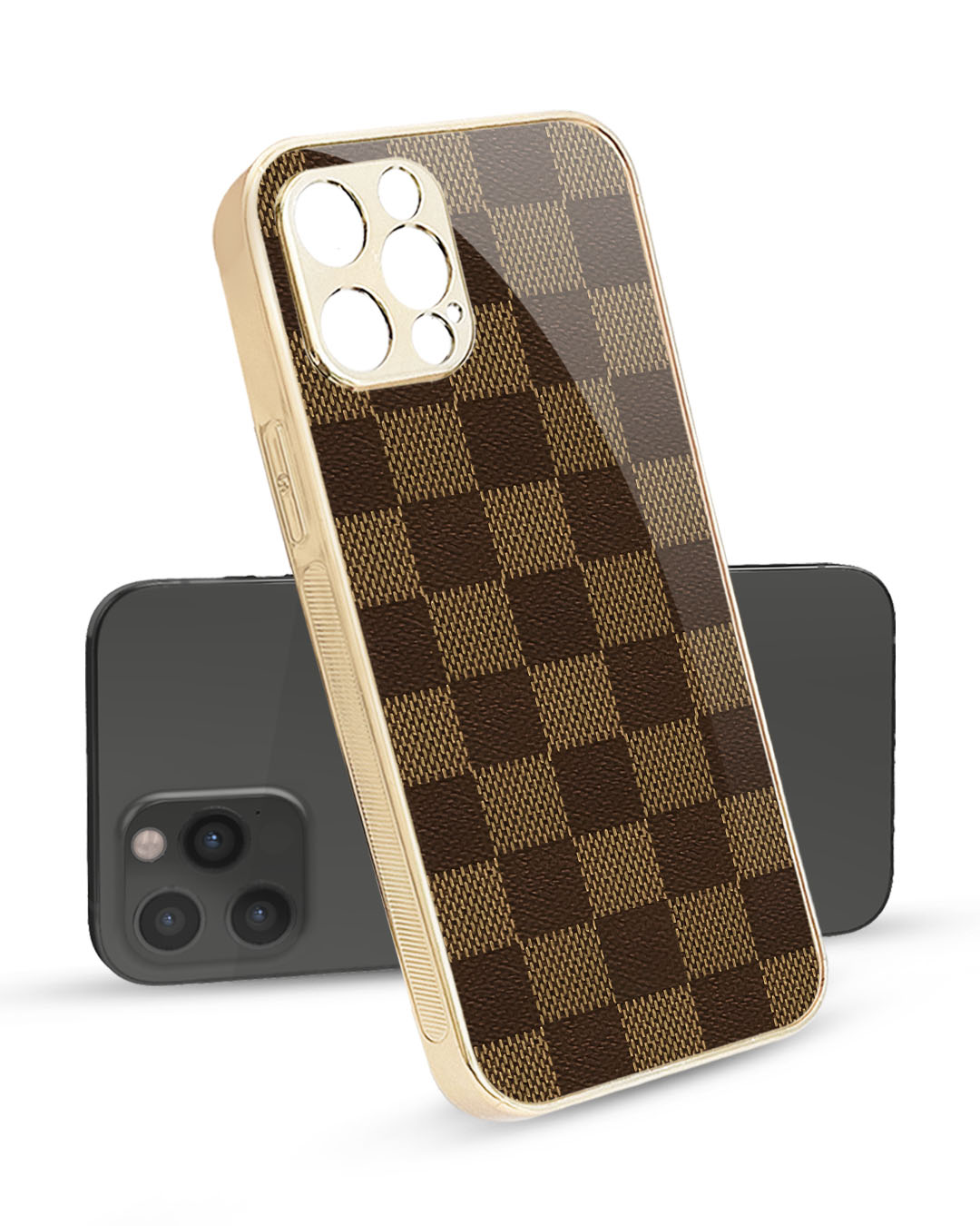 Buy Brown Block Metallic Gold Premium Glass Case for Apple iPhone 12 Online  in India at Bewakoof