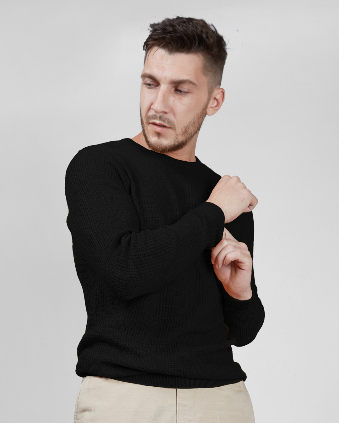 ShopBlack Waffle Sweater-Design