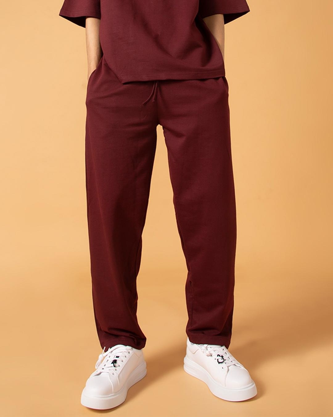 Buy Brown Mocha Men's Barn Red Relaxed Fit Joggers Online at Bewakoof