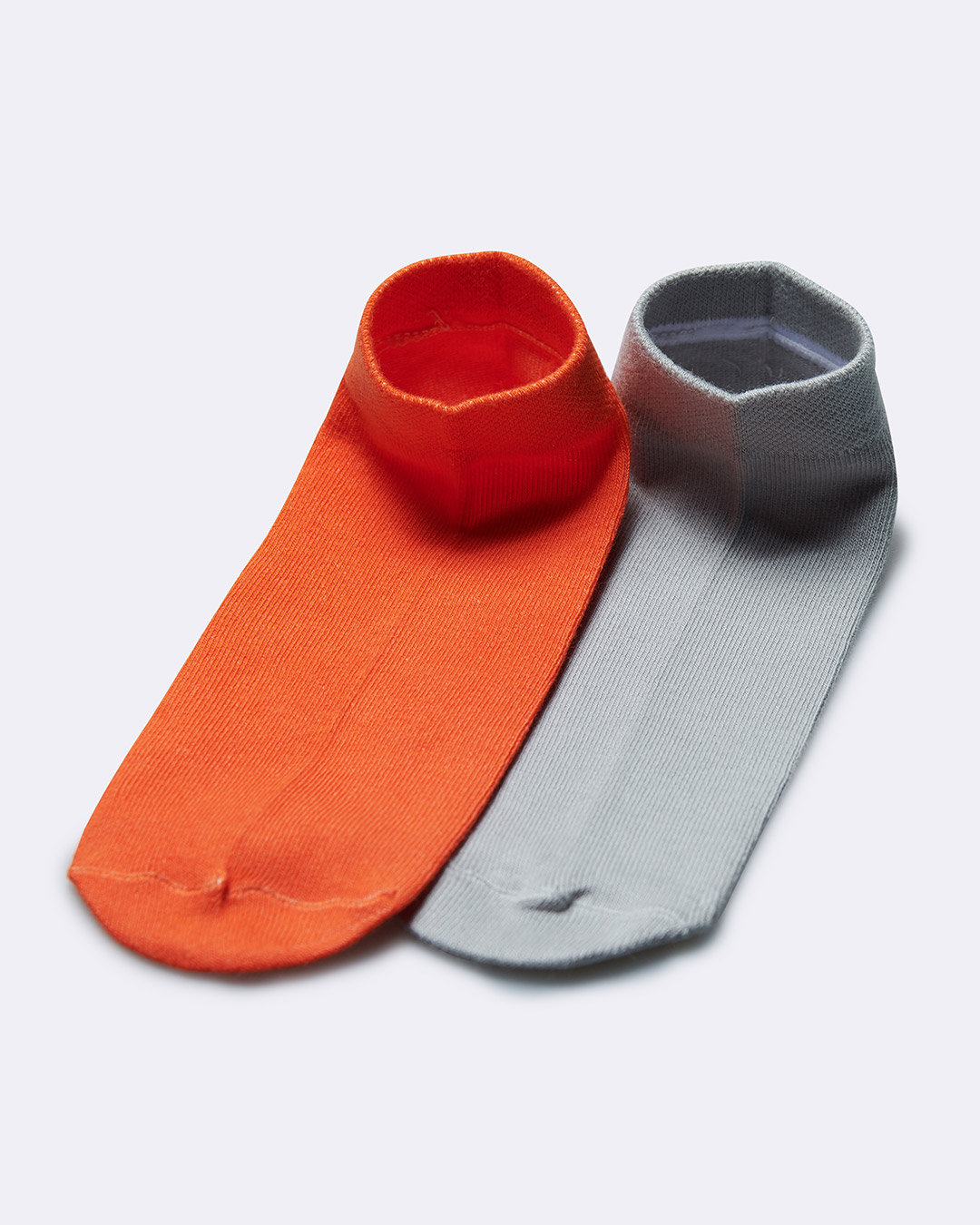 Shop Pack of 2 Orange & Grey Sanity Ankle Length Socks-Back