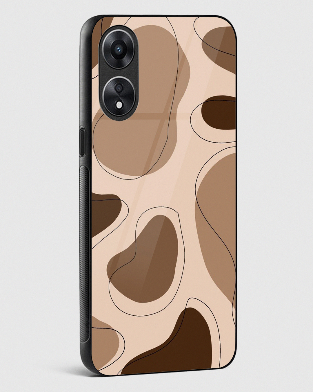 Shop Brown Mosaic Aesthetic Premium Glass Case for Oppo A78 5G-Back