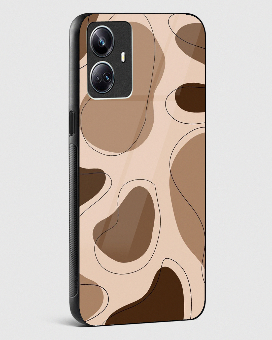 Shop Brown Mosaic Aesthetic Premium Glass Case for Realme 10 Pro Plus 5G-Back