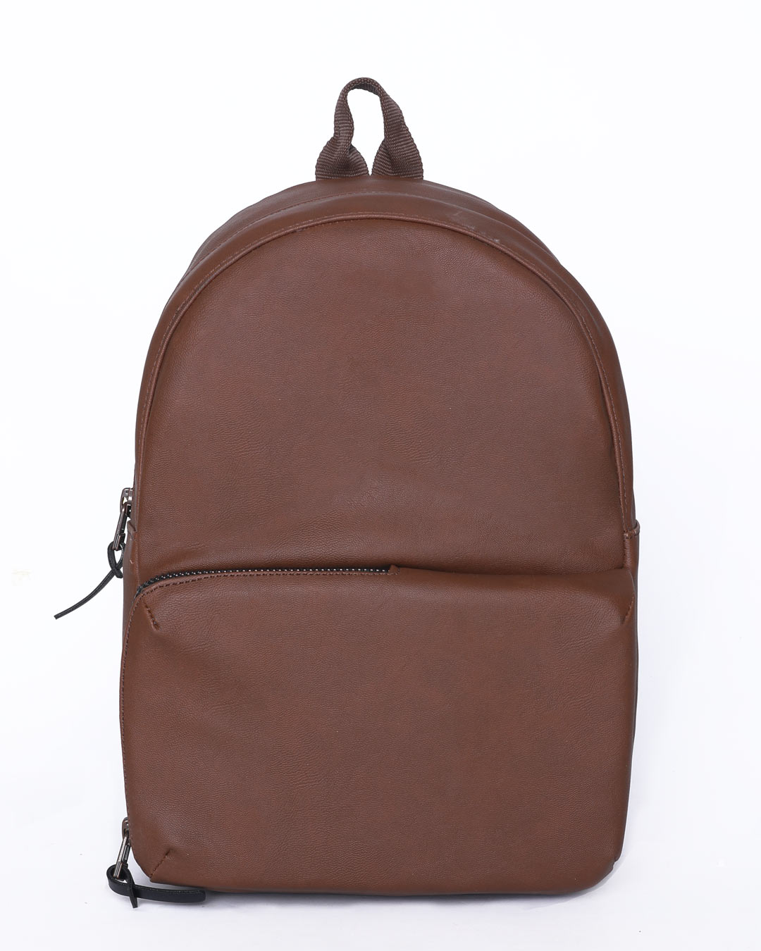 Shop Brown Rexine Compact Backpack-Back