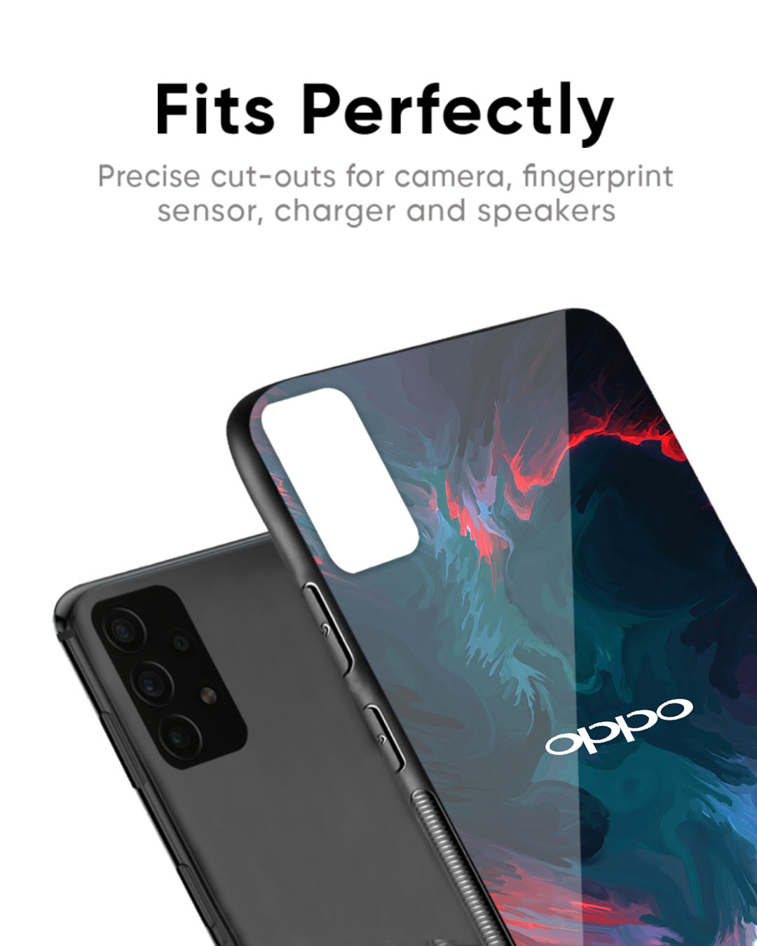 Shop Brush Art Premium Glass Case For Oppo Reno8T 5G (Shock Proof, Scratch Resistant)-Back