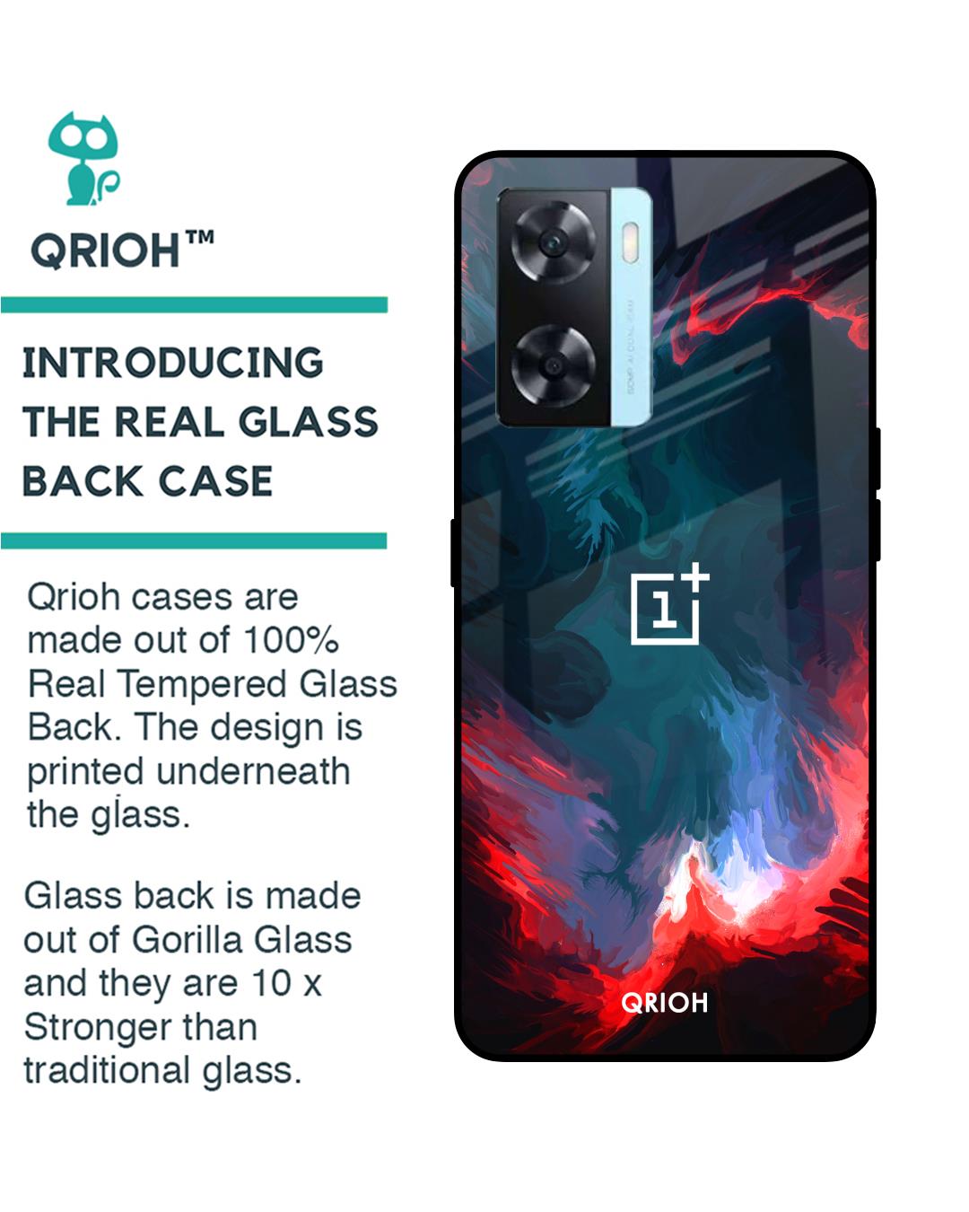 Shop Brush Art Printed Premium Glass Case For OnePlus Nord N20 SE (Shock Proof,Scratch Resistant)-Back