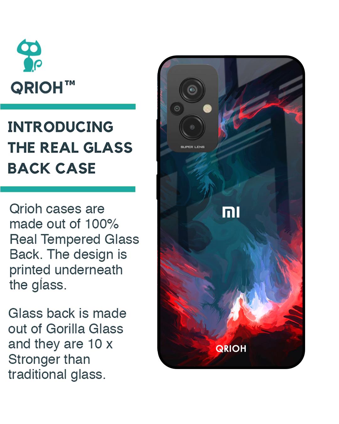 Shop Brush Art Printed Premium Glass Case For Redmi 11 Prime (Shock Proof,Scratch Resistant)-Back