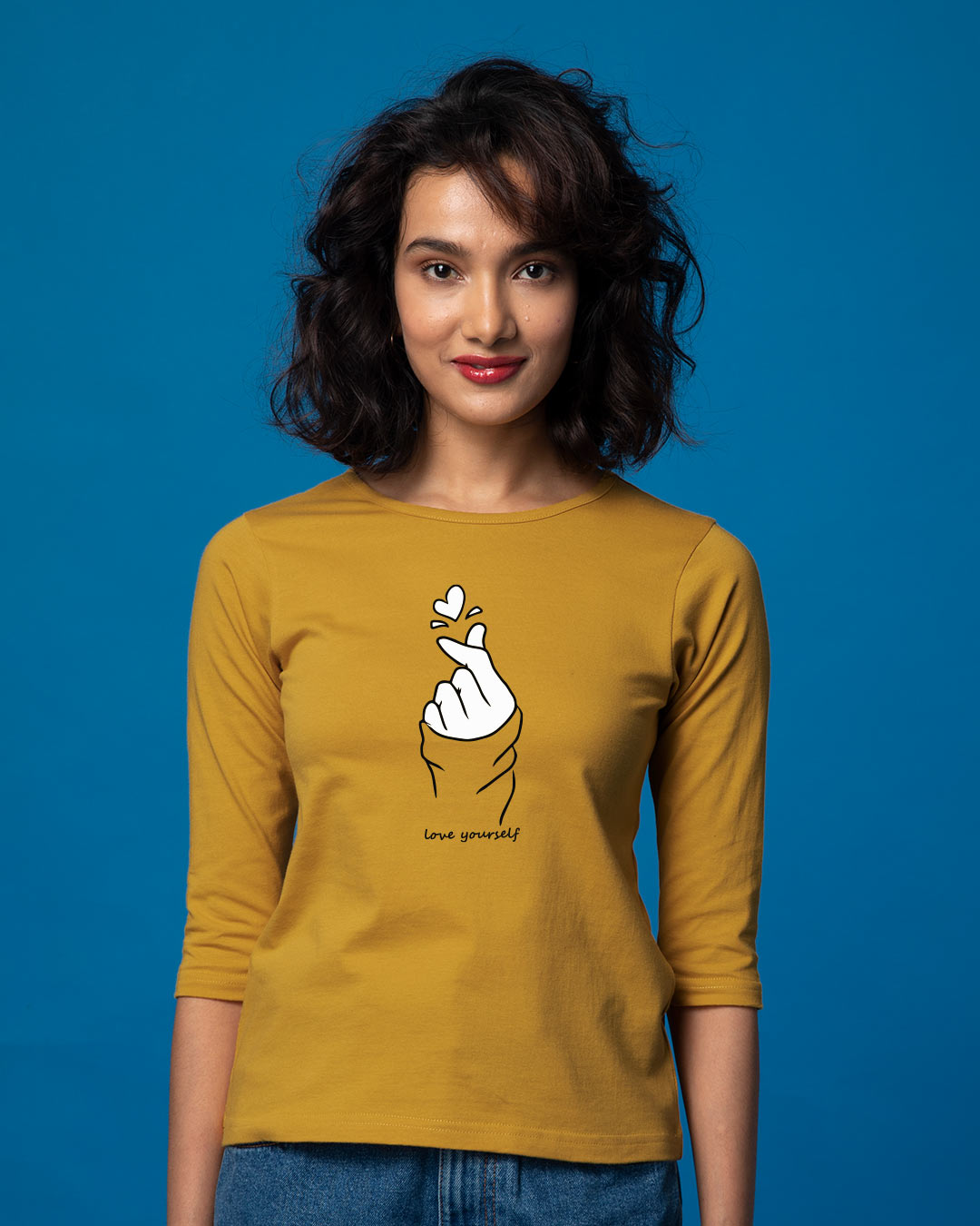 Buy Bts Love Yourself Printed 3/4 Sleeve TShirt For Women