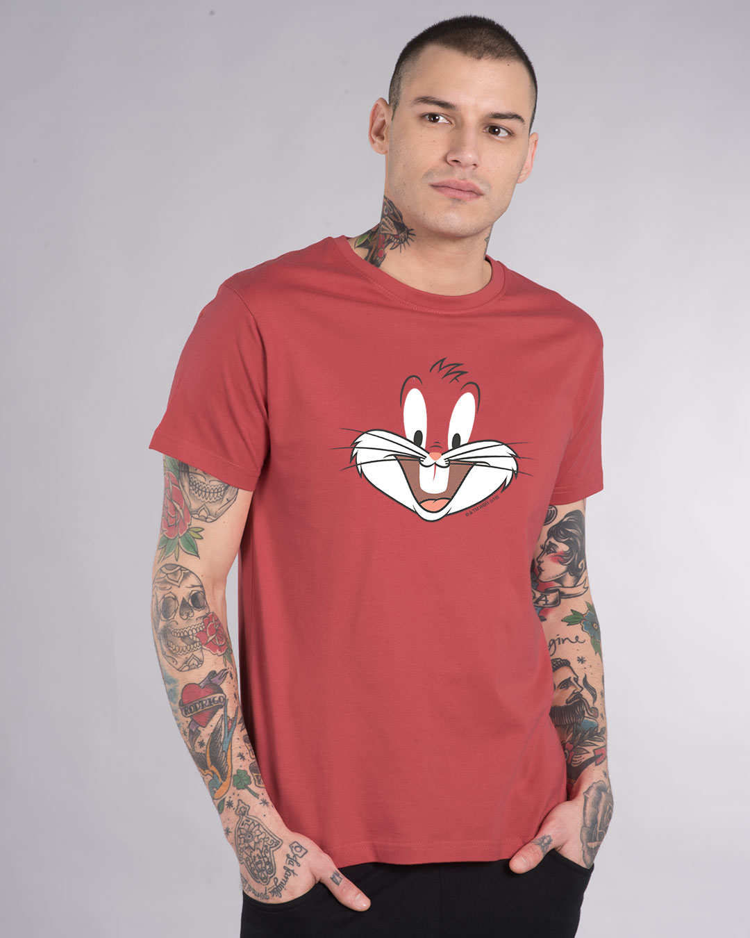 Shop Bugs Bunny Expression Half Sleeve T-Shirt (LTL)-Back
