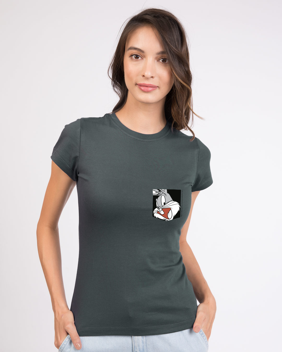 Shop Bugs On A Pocket Half Sleeve Printed T-Shirt Nimbus Grey (LTL) -Back