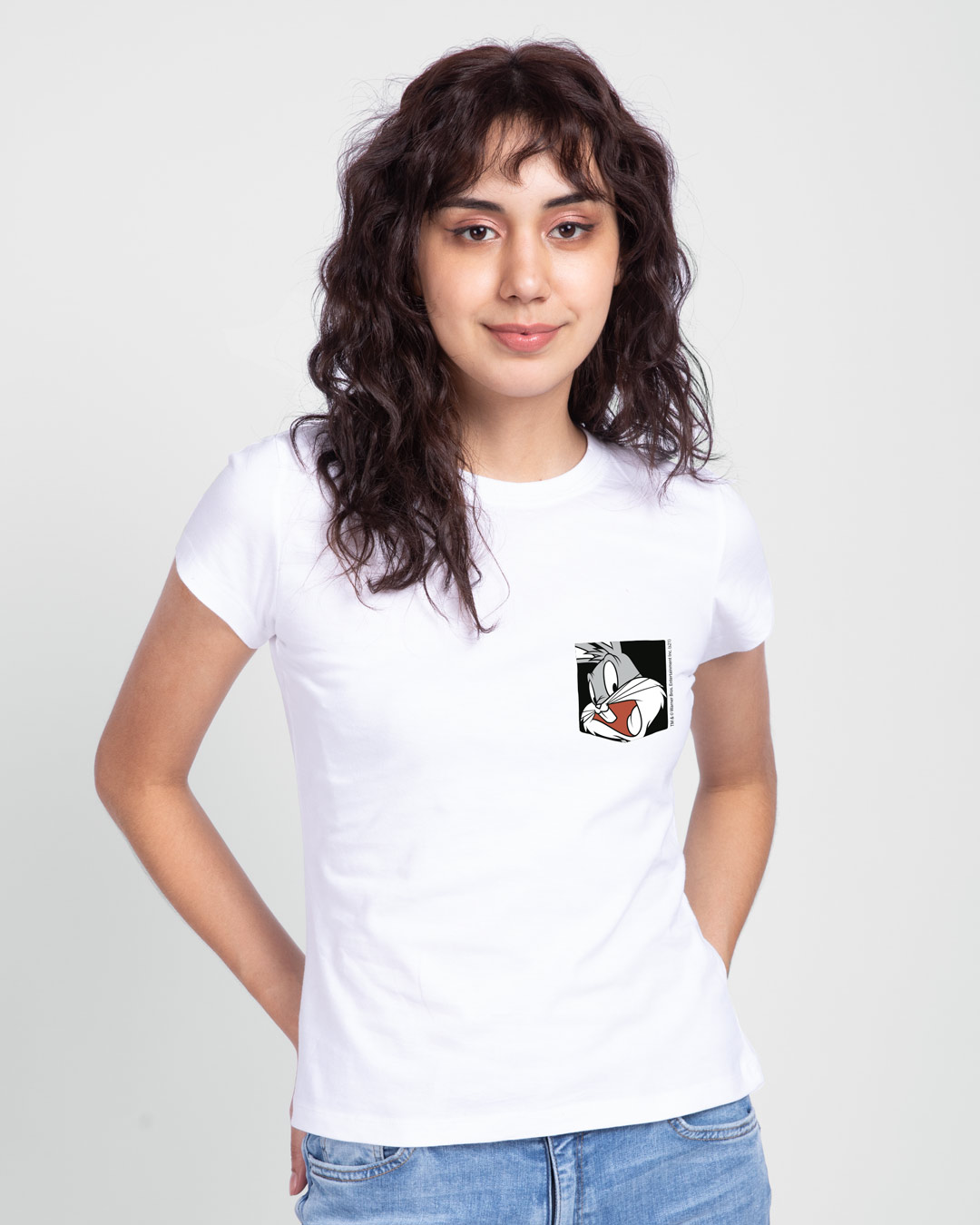 Shop Bugs On A Pocket Half Sleeve Printed T-Shirt White (LTL) -Back