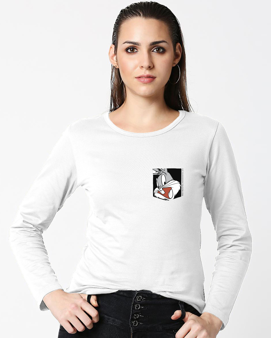 Shop Bugs On A Pocket Printed Full Sleeves T Shirt(LTL)-Back
