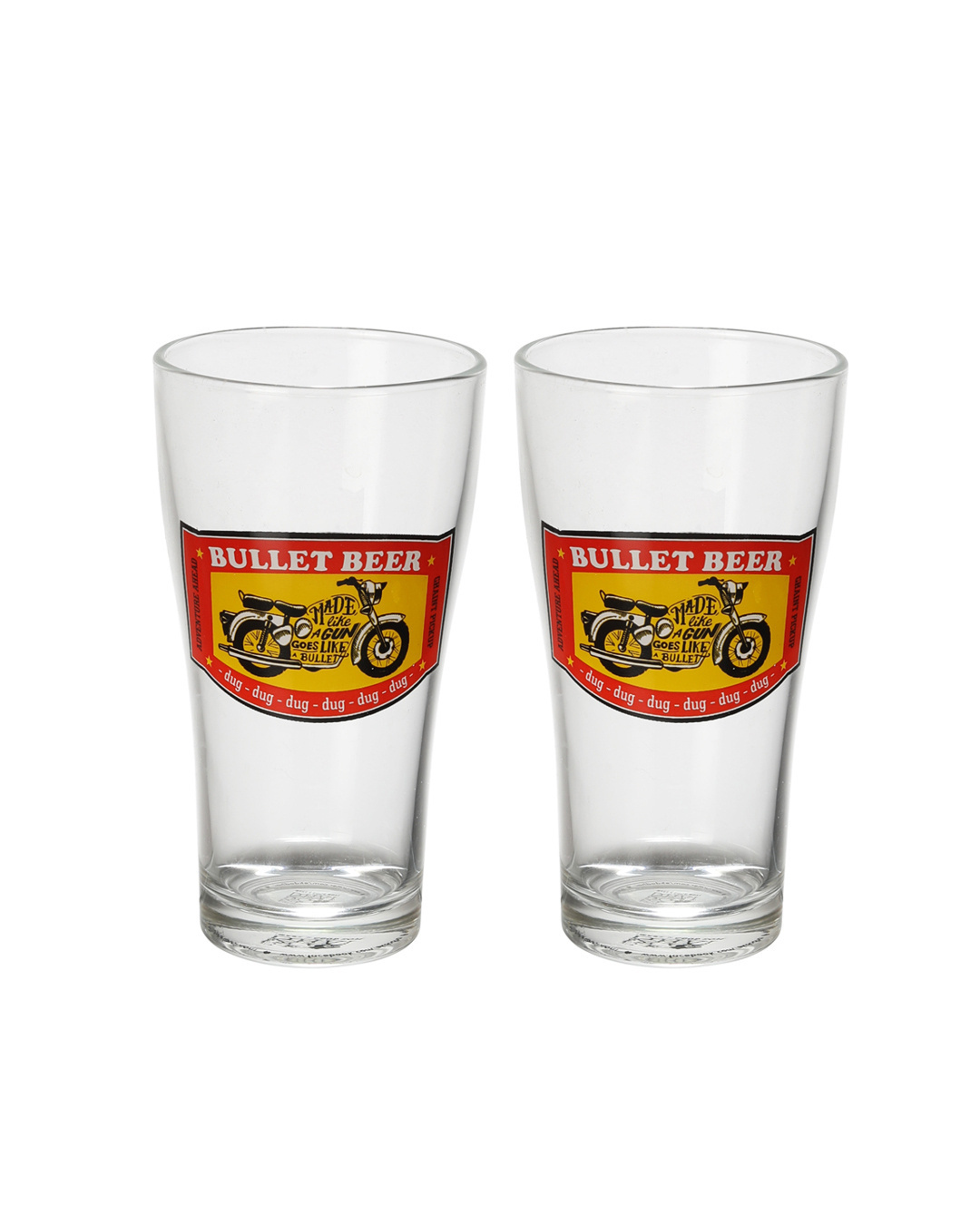 Shop Pack of 2 Bullet Beer Glass (1 Pint-360 ml)-Back
