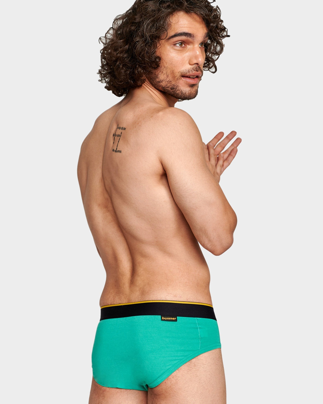 Shop After 8 Green Micro Modal Men's Brief-Back