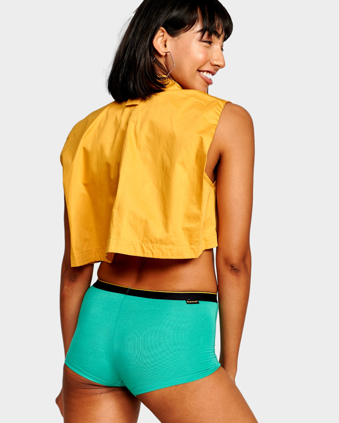 Shop Bricked Multi Color Micro Modal Women's Boy Shorts-Back