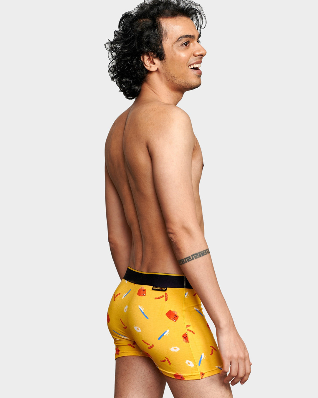 Shop Brekkie Yellow Micro Modal Men's Trunk-Back