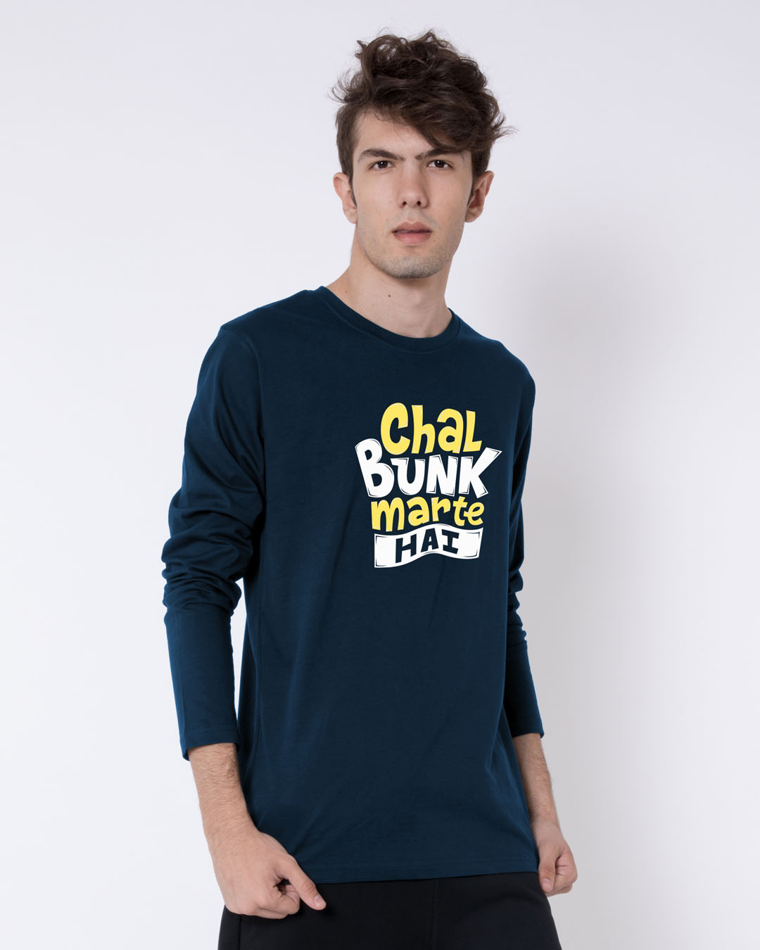 Shop Bunk Marte Hai Full Sleeve T-Shirt-Back