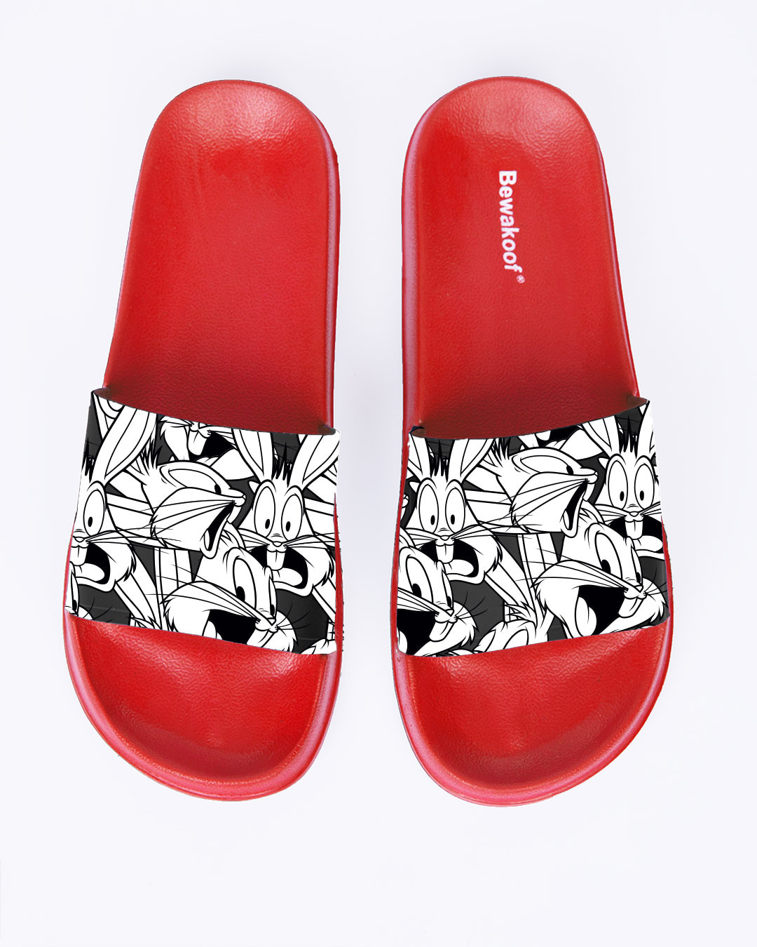 Shop Bunny Pattern Men's Printed Sliders (LTL)-Back