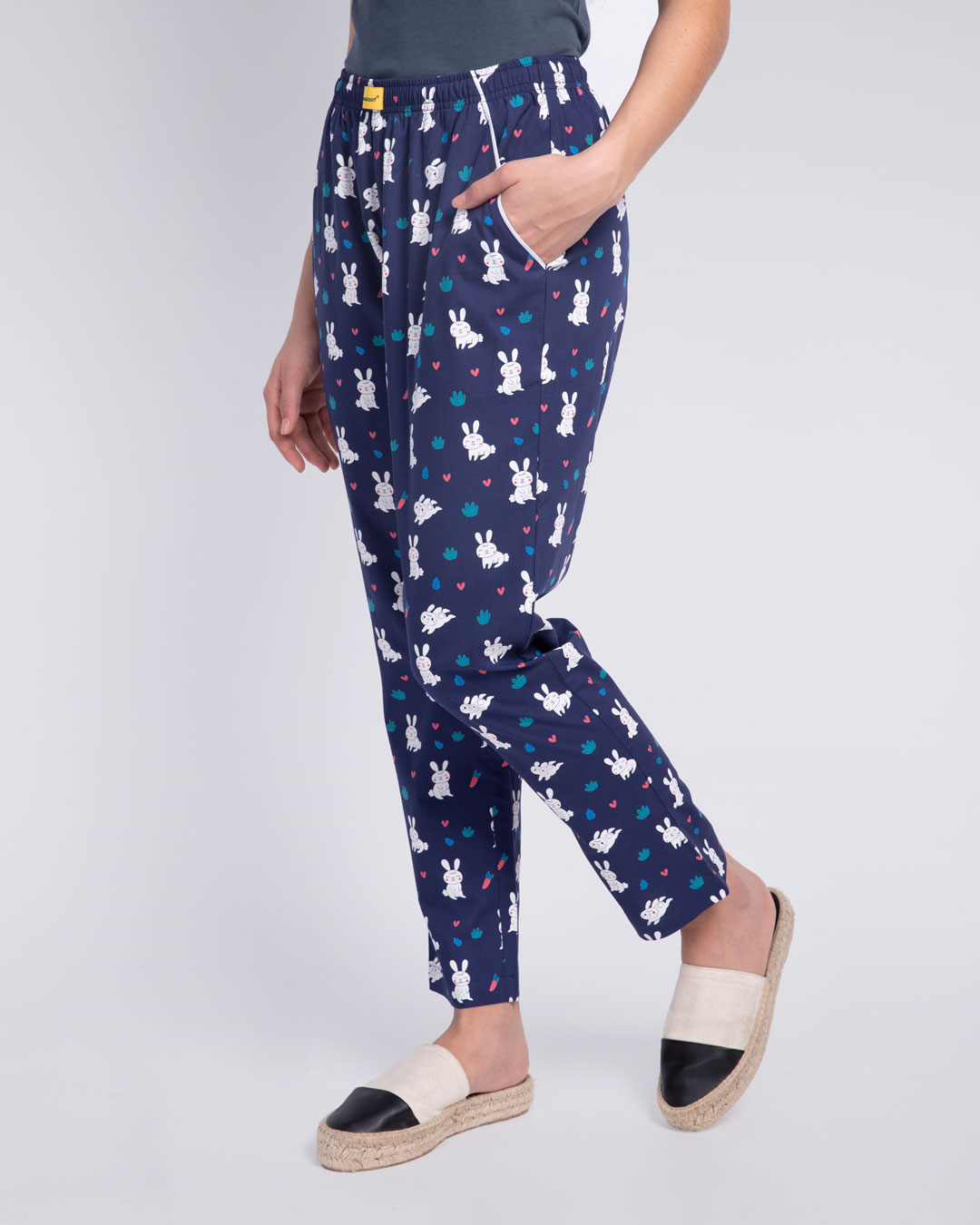 Shop Bunny Rabbit All Over Printed Pyjamas-Back