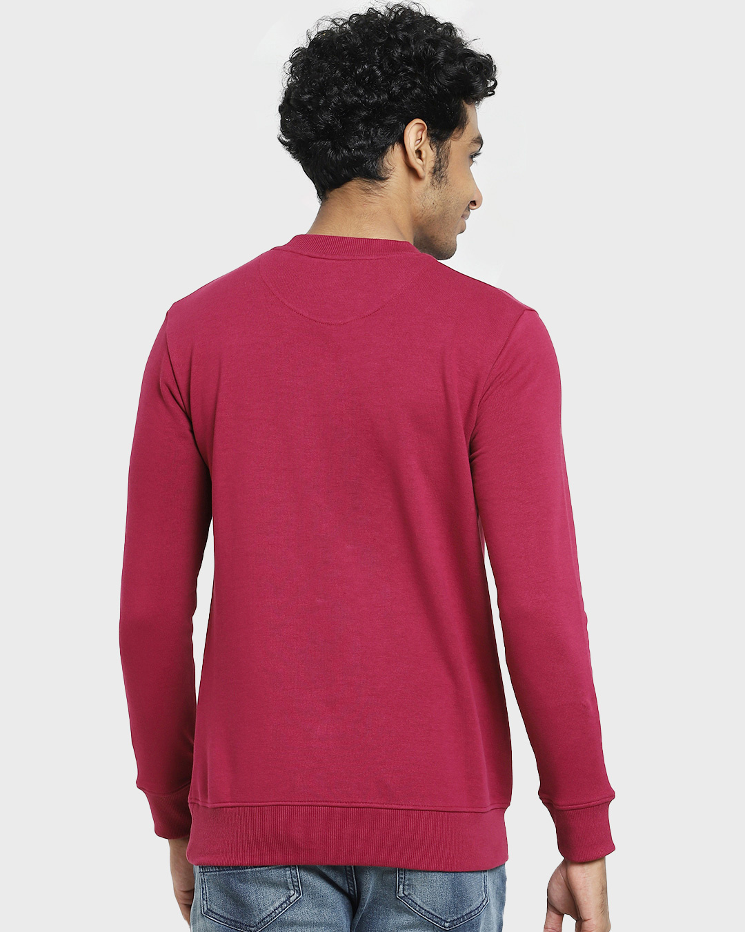 Shop Men's Burgundy Be-Er Solution Typography Sweatshirt-Back