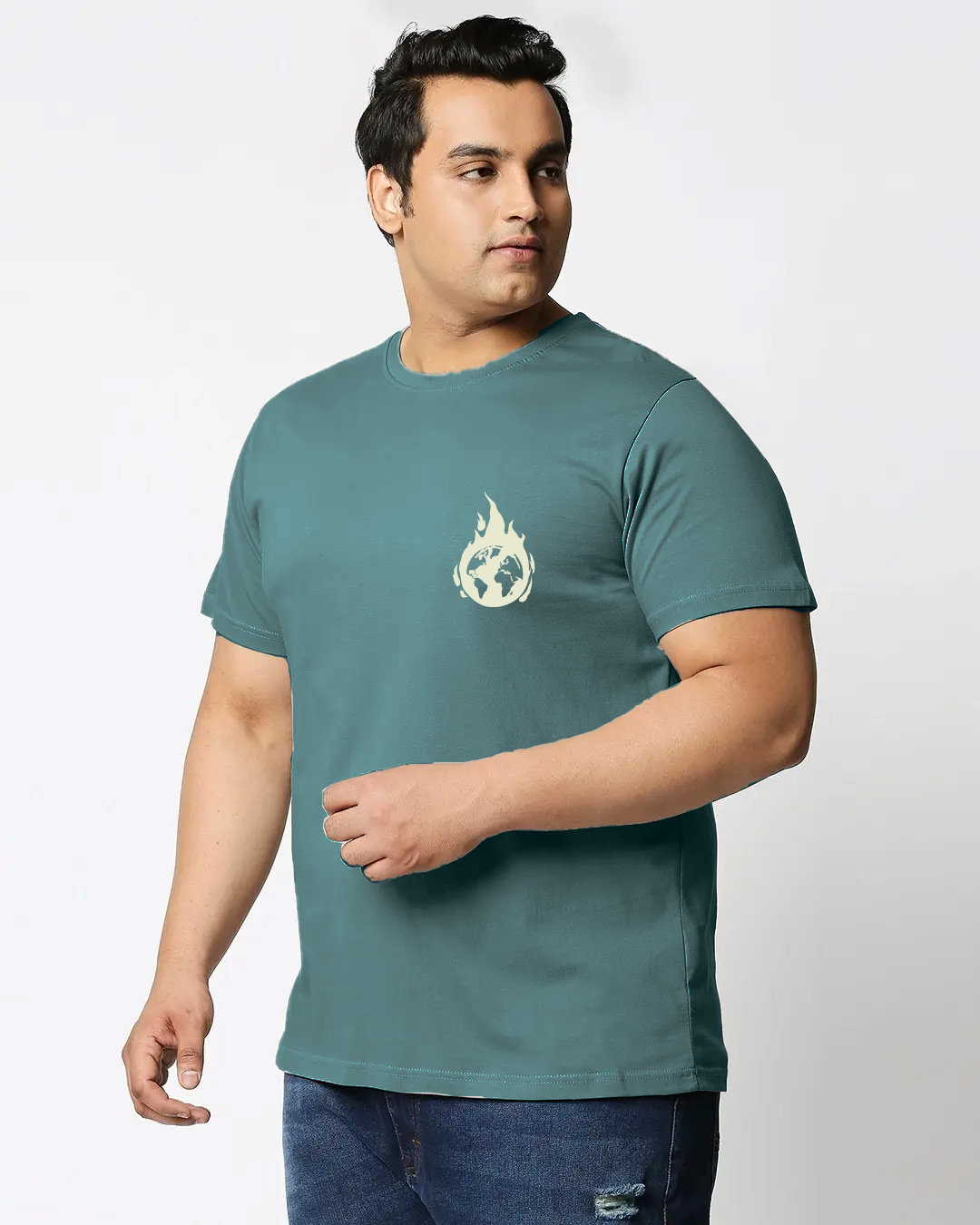 Shop Burning Tee Men's Printed Plus T-Shirt-Back