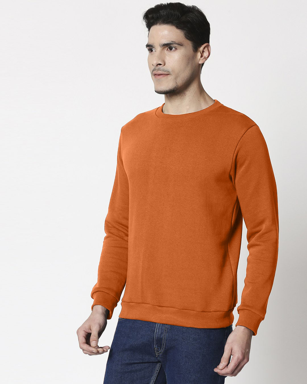 Shop Burnt Orange Fleece Sweatshirt-Back
