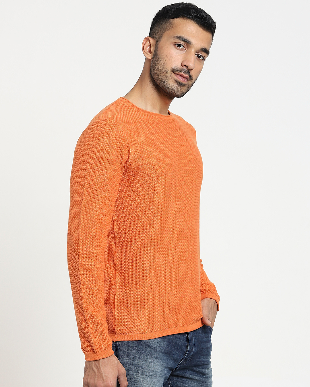 burnt orange knit sweater