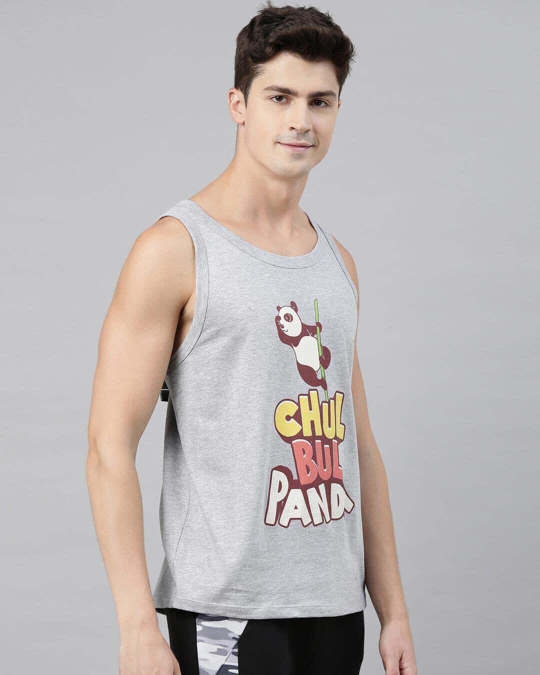 Shop Chul Bul Panda Dark Grey Vest-Back