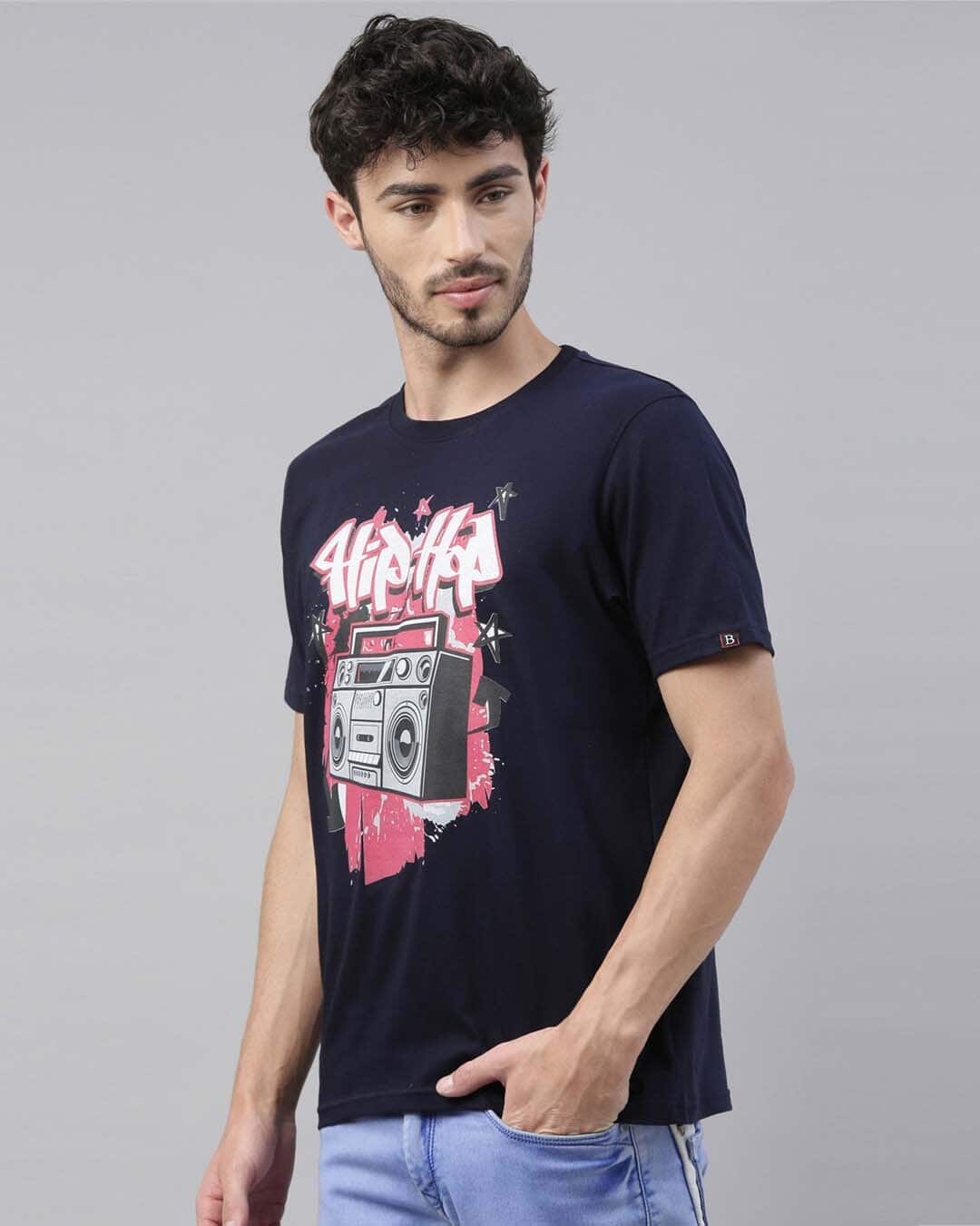 Shop Hip Hop Printed T-Shirt-Back
