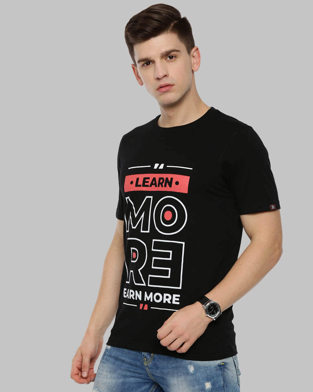Shop Learn More Printed T-Shirt-Back