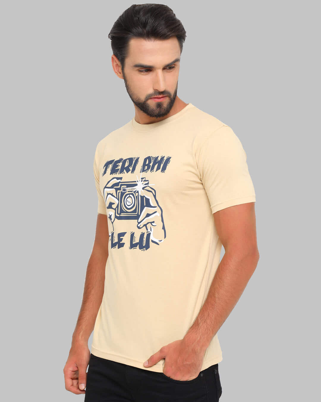 Shop Lelu Teri Photo Printed T-Shirt-Back
