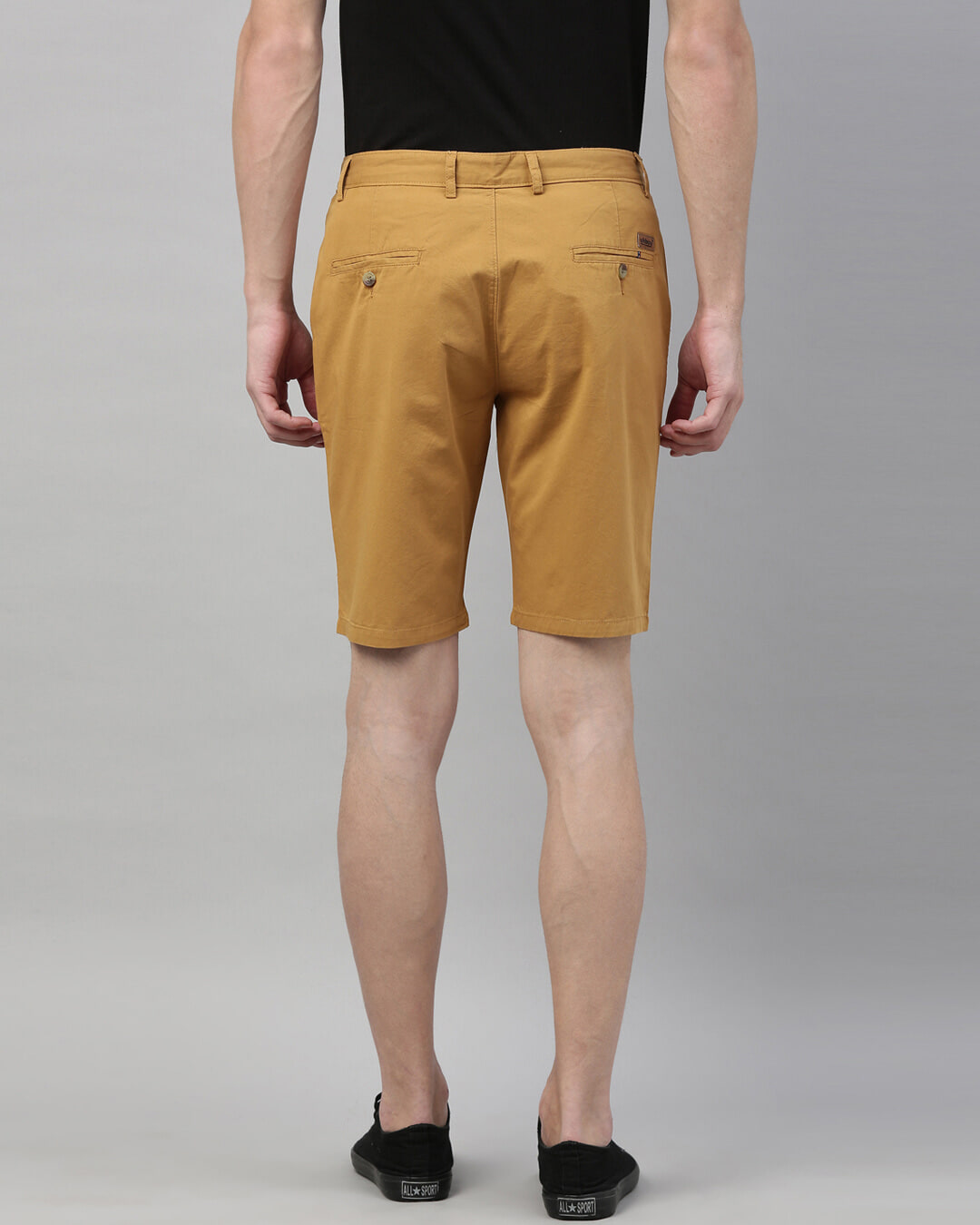 Shop Men's Brown Solid Casual Shorts-Back
