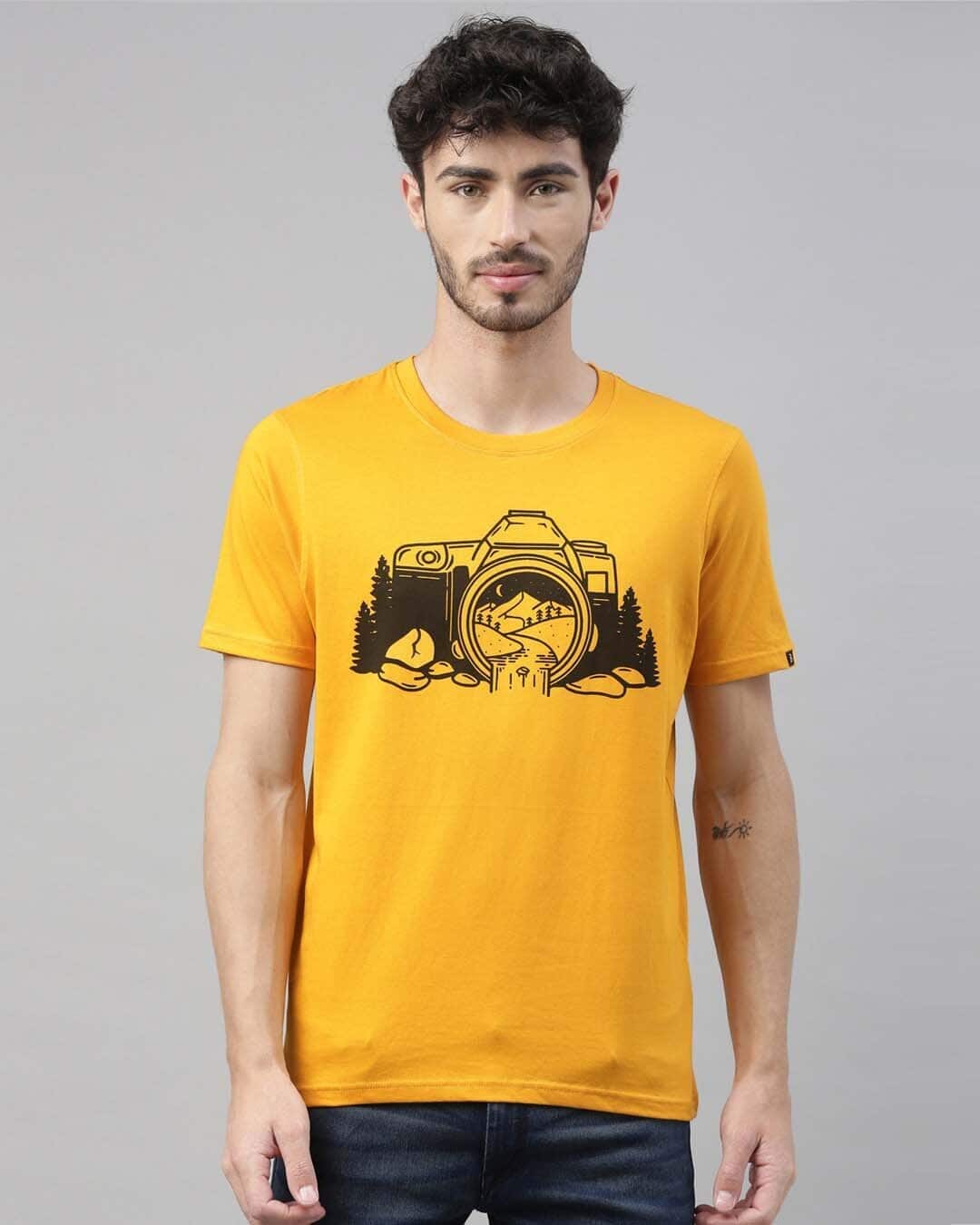 Buy Photography Printed T-Shirt for Unisex Yellow Online at Bewakoof