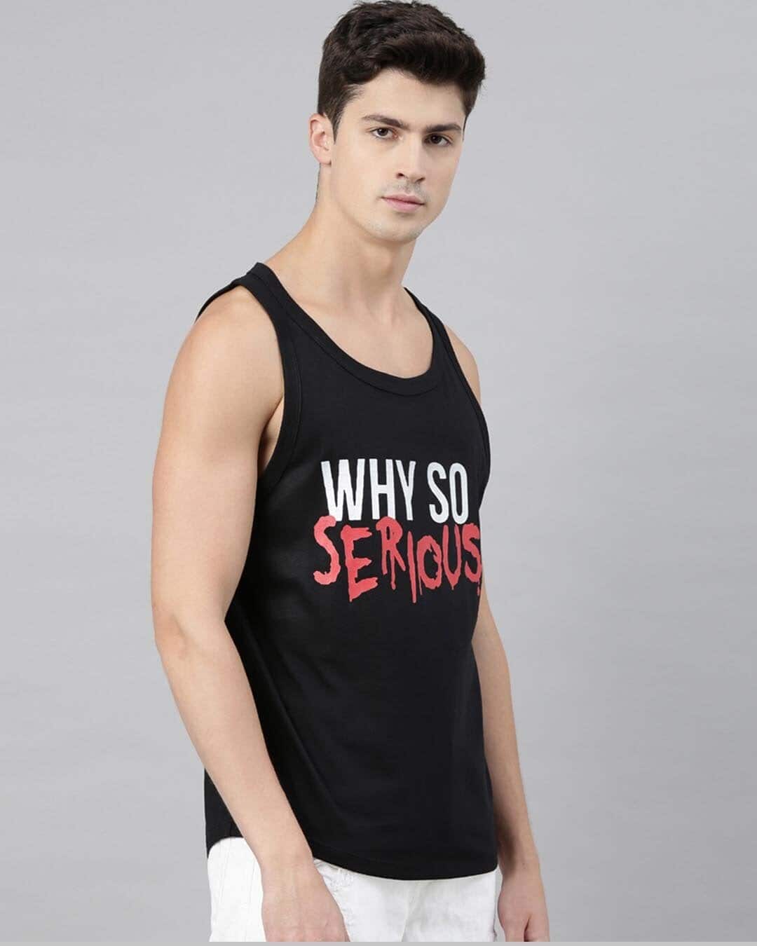 Shop Why So Serious Black Vest-Back