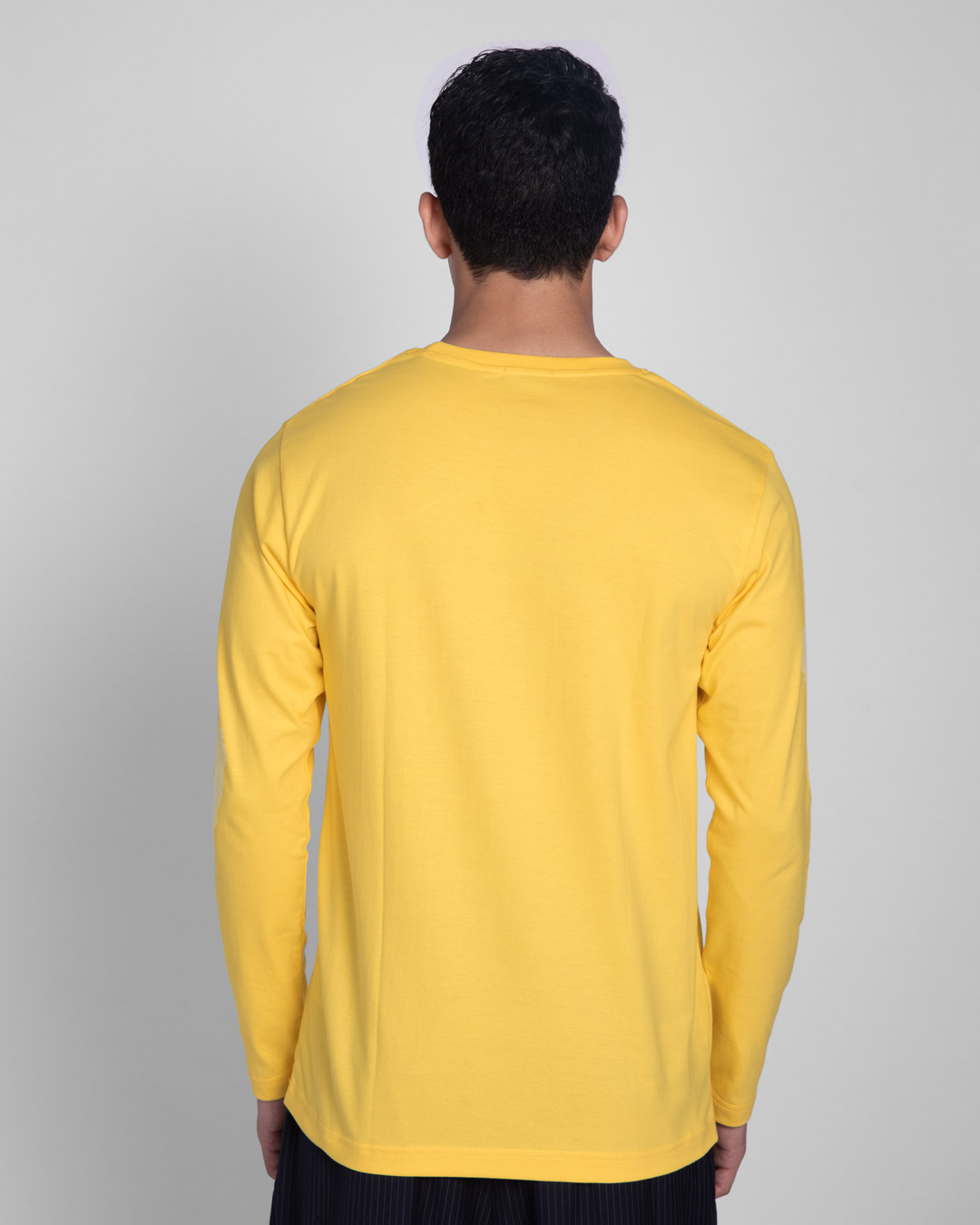 Shop Busy Doin Nothing Full Sleeve T-Shirt (DL) Summer Yellow-Back