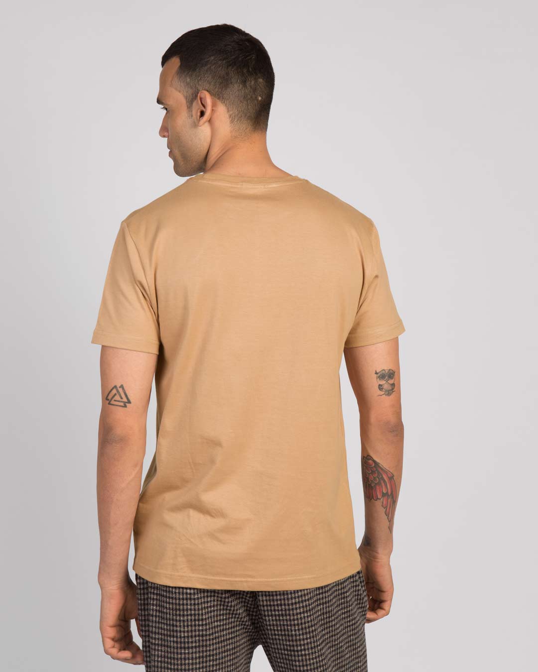 Shop Busy Doin Nothing Half Sleeve T-Shirt (DL)-Dusty beige-Back