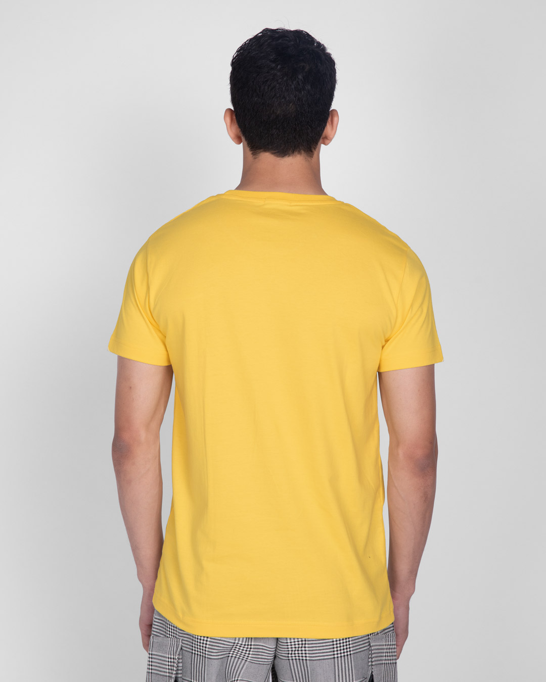 Shop Busy Doin Nothing Half Sleeve T-Shirt (DL) Summer Yellow-Back
