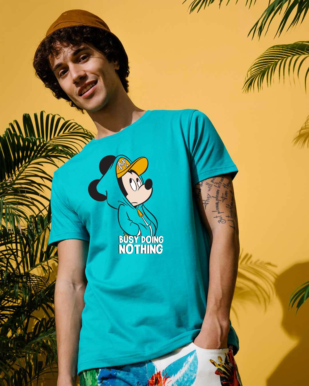 

Busy Doin Nothing Half Sleeve T-shirt Men' Printed T-Shirts Bewakoof.com, Blue