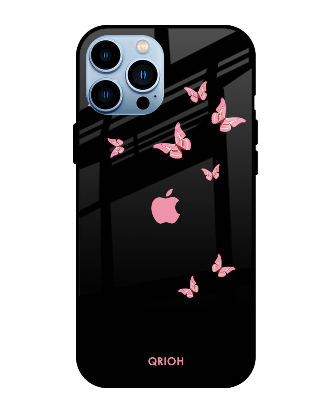 Buy Butterfly Printed Premium Glass Cover For Iphone 13 Pro Max Impact Resistant Matte Finish 